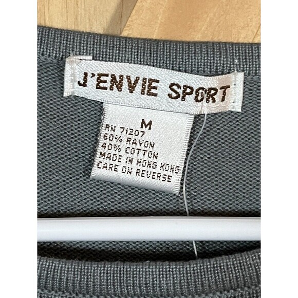 NWT Vintage J’Envie Sport Women’s Blue Gray Knit Top Size MEDIUM - Picture 5 of 10